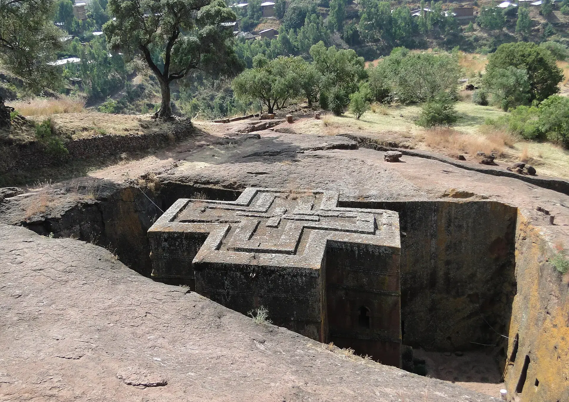 L'église rupestre Saint-Georges à Lalibela, en Éthiopie